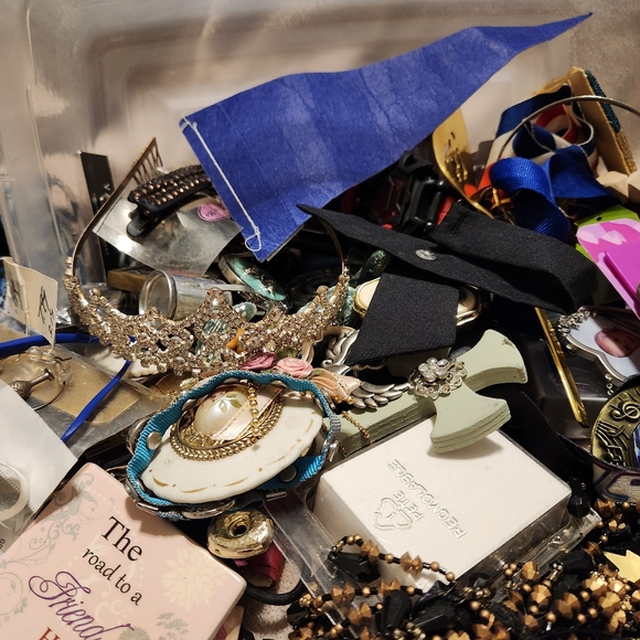 Vintage estate junk drawer lot nearly 6 lbs total weight jewelry trinket misc - Picture 2 of 2